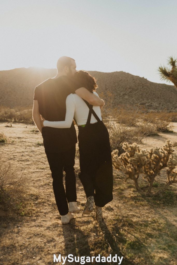 couple that appreciate their differences hugging