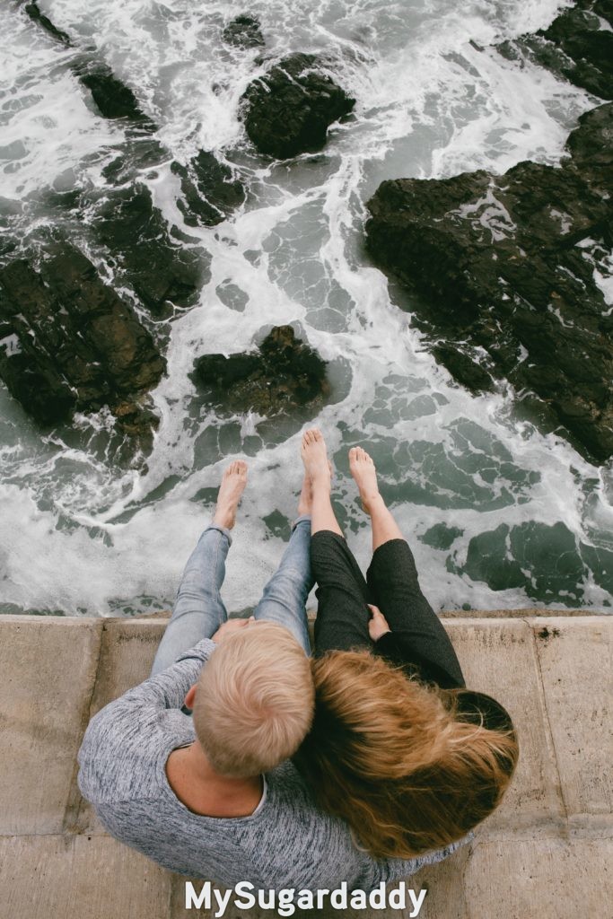 happy couple at beach