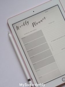 weekly planner for making time for one's partner