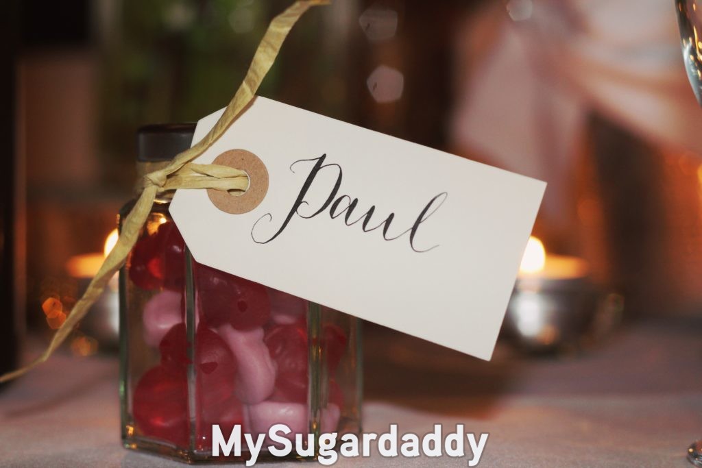 jelly bean jar labeled Paul as a small love gesture 