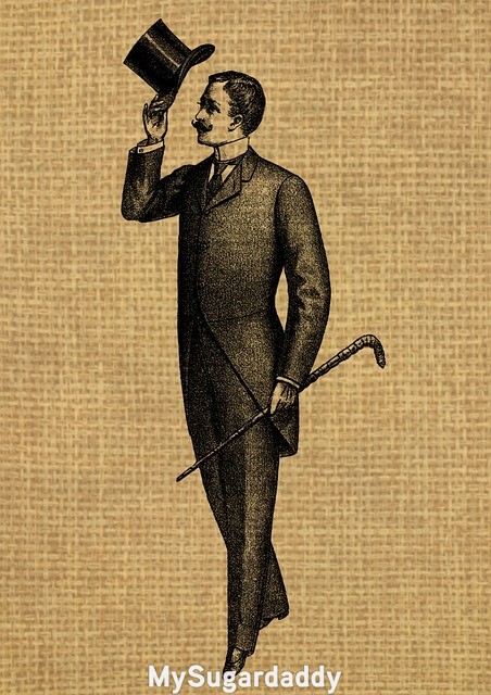 drawing of gentleman on brown background