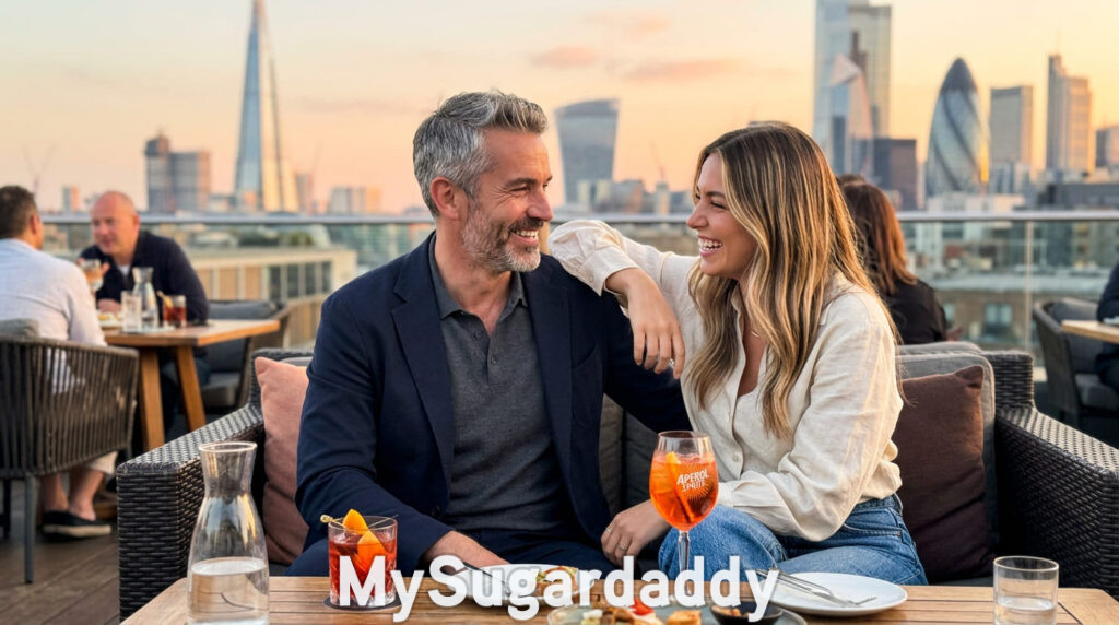 Sugar daddy and sugar baby on a date